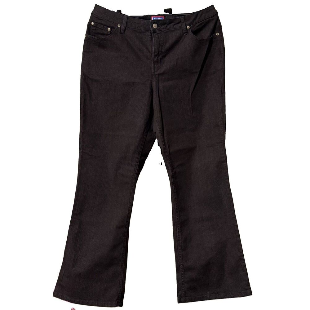 Westport Woman Black Classic Bootcut Jeans 14W Stretch Denim 36x31 NWOT